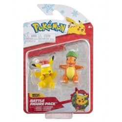 Pokémon - Pack 2 Battle Figurine - Christmas Edition Pack: Pikachu & Charmander 5 cm