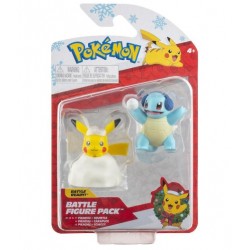 Pokémon - Pack 2 Battle Figure - Christmas Edition Pack: Pikachu & Squirtle 5 cm