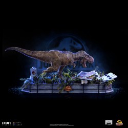T-Rex attacks Donald Gennaro Iron Studios