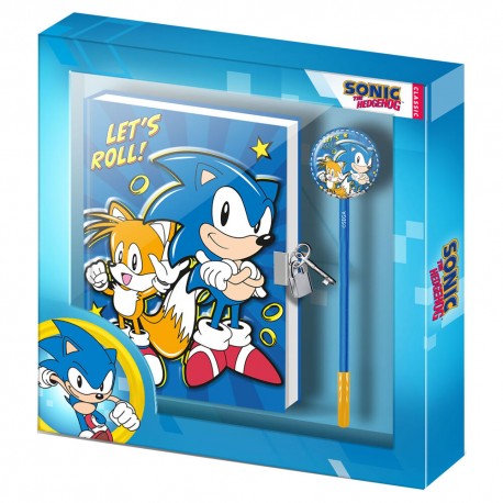Sonic The Hedgehog Lets Roll set diary + pen