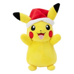 Plush Winter Pikachu with Christmas Hat