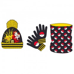 Pokemon hat, collar and gloves set