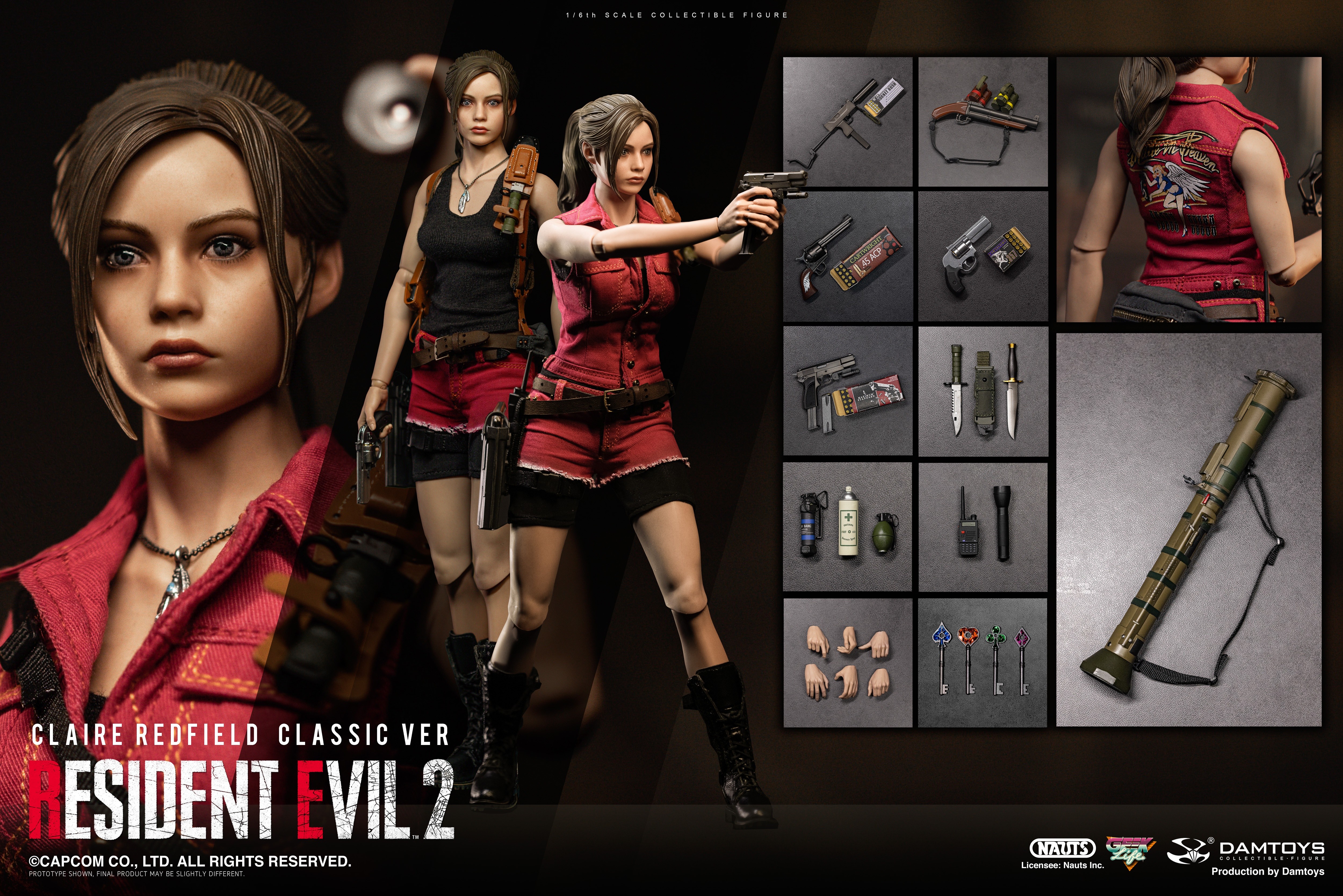 1/6 resident evil 2: collectible action figure claire redfield classic ver.